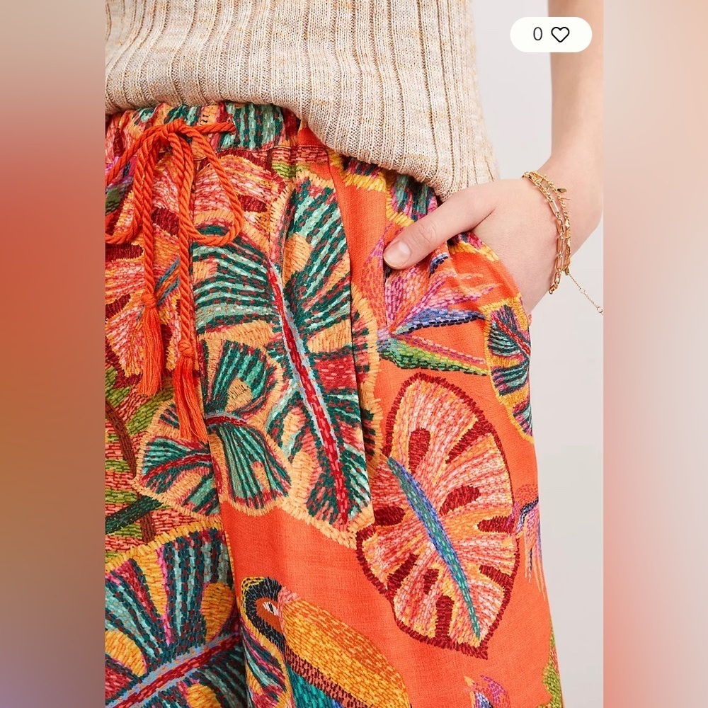 FARM RIO Birdie Wide-leg Pants In Orange - Picture 3 of 6